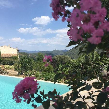 Gite En Cevennes Du Sud, Bergerie Restauree Au Rez De Jardin D'Une Bastide Avec Piscine, Vue Exceptionnelle, Authenticite Et Confort Saint-Laurent-le-Minier Buitenkant foto