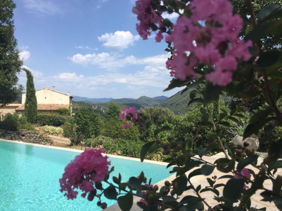 Gite En Cevennes Du Sud, Bergerie Restauree Au Rez De Jardin D'Une Bastide Avec Piscine, Vue Exceptionnelle, Authenticite Et Confort Saint-Laurent-le-Minier Buitenkant foto