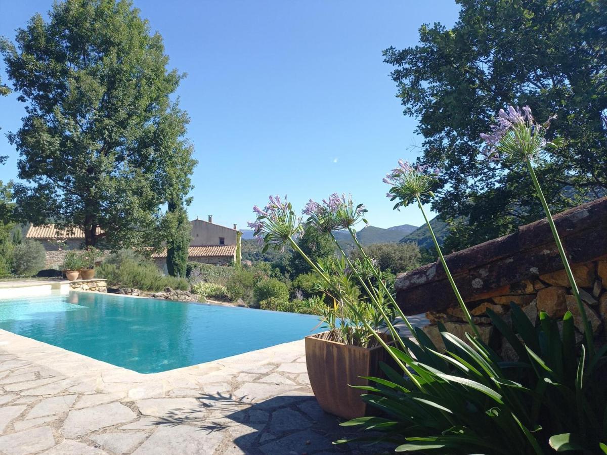 Gite En Cevennes Du Sud, Bergerie Restauree Au Rez De Jardin D'Une Bastide Avec Piscine, Vue Exceptionnelle, Authenticite Et Confort Saint-Laurent-le-Minier Buitenkant foto